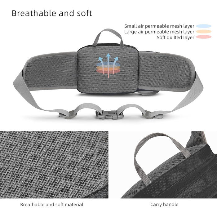Спортивна поясна сумка на пояс для собак, для тренувань, велосипеду, бігу, піших прогулянок, чоловіча/жіноча (Чорний)