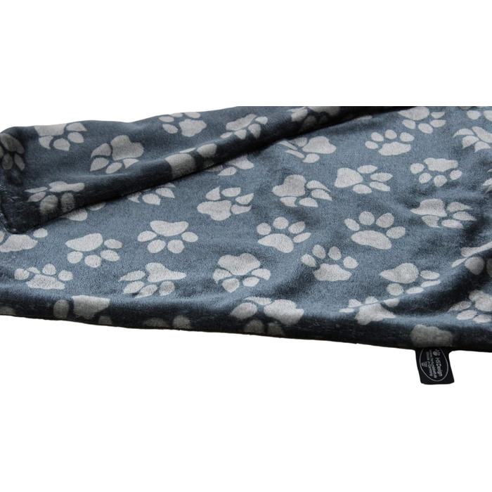 Німецька ковдра для собак, 65 x 95 см, для малих та великих собак | М'яка літня ковдра, приємна на дотик, можна прати та сушити (лапка, антрацит, 45 x 65 см)