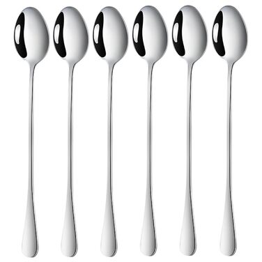 Набір ложок DoubleS Lange Latte Macchiato: 6 шт. з нержавіючої сталі для кави, чаю, коктейлів та десертів
