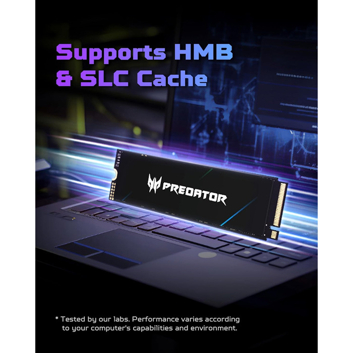 SSD Acer Predator GM7 1TB M.2 NVMe PCIe 4.0 - Швидкість читання до 7400 МБ/с - TLC NAND Flash - Внутрішній SSD для ПК, ноутбука та PS5