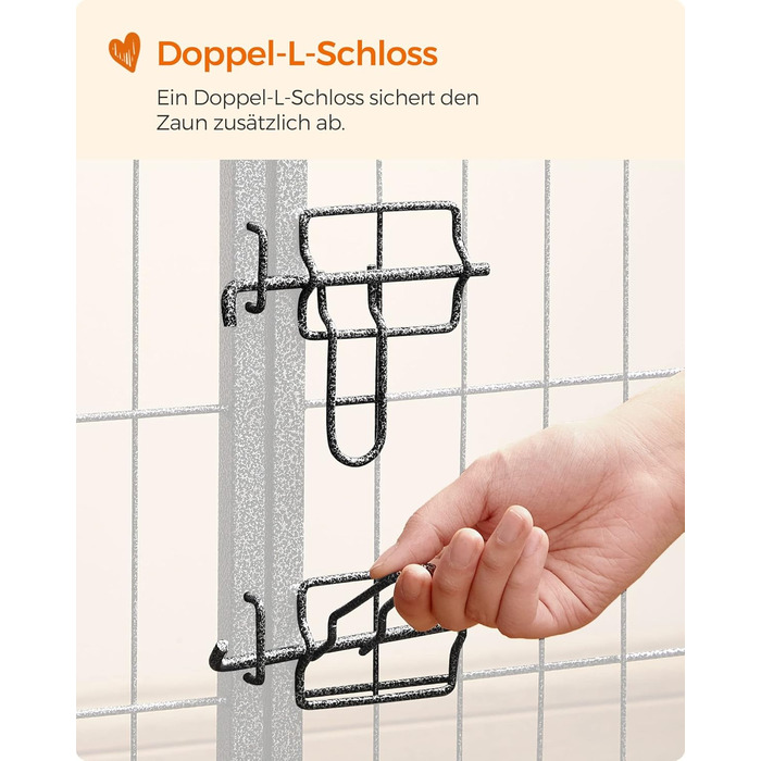 Вольєр для тварин Feandrea Freilaufgegehege, сірий, 77 x 60 см, 8 панелей, для дому та вулиці