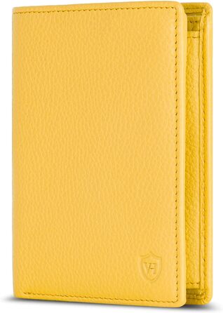 VON HEESEN Leather Wallet RFID Protection | Genuine Leather Wallet for Women & Men | Portemonnaie, Brieftasche, Wallet, Portmonee (Yellow)