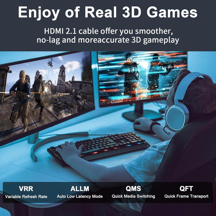 HDMI кабель 4K 0.5м: підтримка 4K@60Hz, 18Gbps, Ultra HD, Ethernet, Audio Return, 3D, HDR, ARC, сумісний з Xbox, PS5/PS4, HDTV, ноутбуками (золотий)