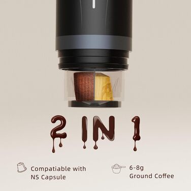 CERA+ Electric Portable Espresso Machine, Self-Heating in 3-4 Minutes, with Portable Bag.