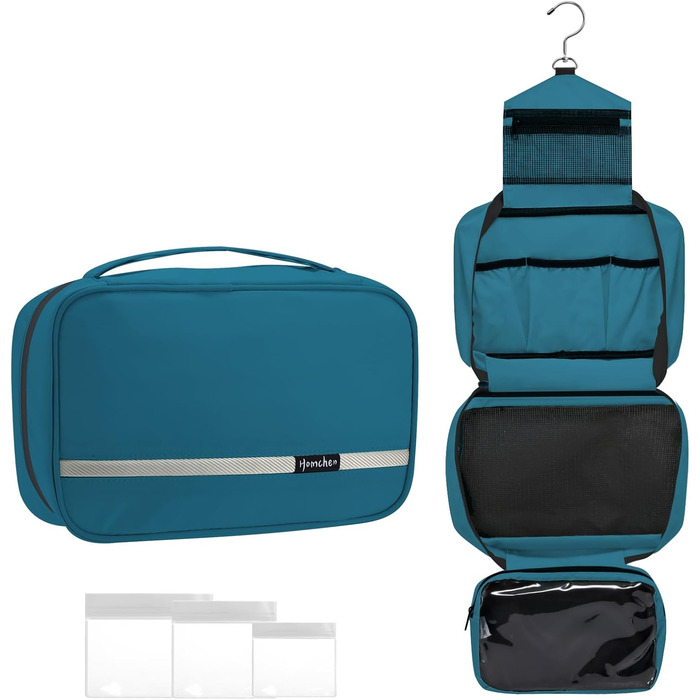 Чоловіча/Жіноча дорожня косметичка-органайзер з 4 відділеннями, велика місткість, компактна, зелена