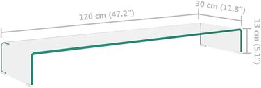 Скляна підставка-полиця для монітора та телевізора vidaXL, прозора, 120x30x13 см