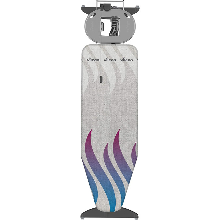 Гладильна дошка Vileda Total Reflect Plus XXL з розеткою 130x44 см, регульована висота 74–97 см, збірна, з покриттям з титану, для парогенераторів, TÜV-сертифікована