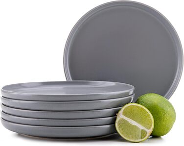 Набір посуду Konsimo VICTO для 6 осіб: 18-ти частинний сервіз з 6 тарілок, сірий - набір посуду для сім'ї