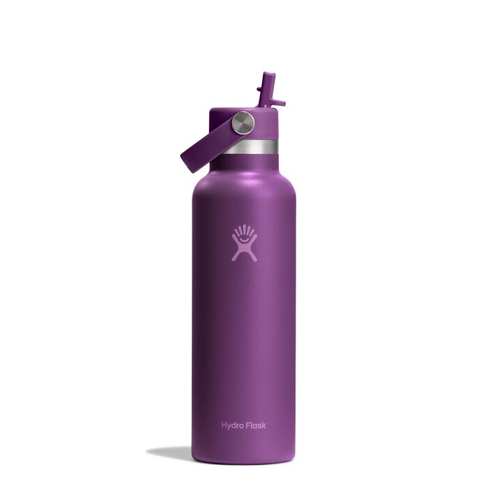 Термопляшка Hydro Flask Standard Mouth 621 мл зі сталевим корпусом та кришкою-соломкою, вакуумна ізоляція, герметична, для гарячих та холодних напоїв (Beachplum)