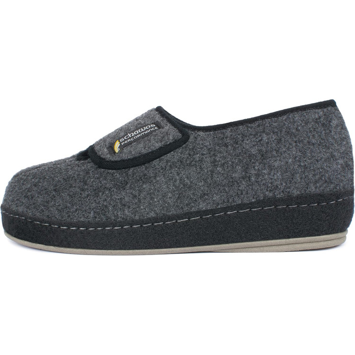 Чоловічі фетрові домашні тапочки Schawos 6064, теплі, з вовняним утеплювачем, неслизькі, на липучці, 41 EU, темно-сірі