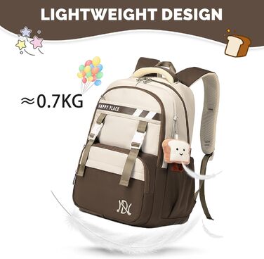 Шкільний рюкзак IvyH для дівчаток, водонепроникний, для 5-9 класів, з нейлону, велика місткість, зелений (хакі)