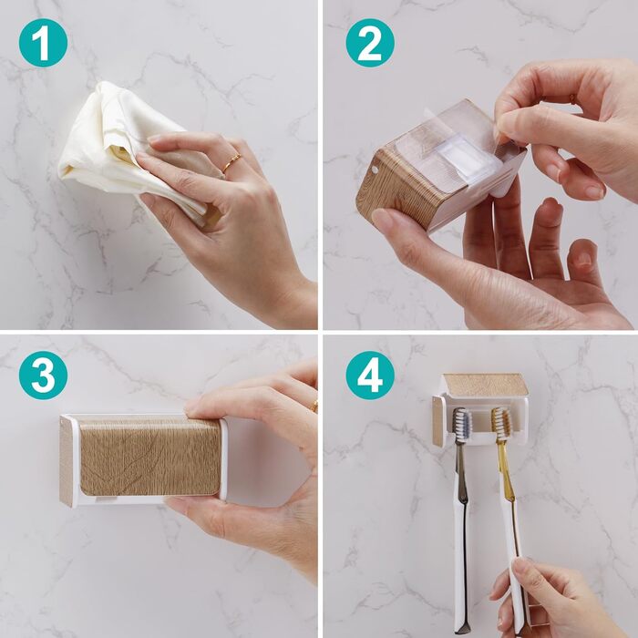 Електрична зубна щітка для дітей, тримач для зубних щіток на стіну без свердління для ванної кімнати, сімейний (під деревом)