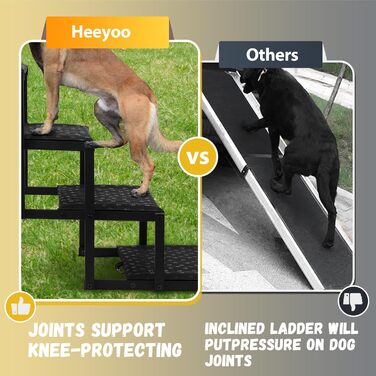 Сходинка для собак у автомобіль – складана пандус для великих собак з неслизькою поверхнею, портативна сходинка для авто, SUV, вантажівок, підтримує до 90 кг, 6 сходинок