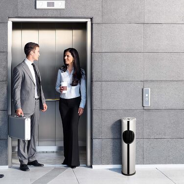 Металевий переносний попільничка Standaschenbecher з кришкою для внутрішнього та зовнішнього використання. Ідеально підходить для входу, виготовлений з нержавіючої сталі.