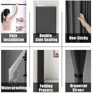 Зручний душовий завіс з льону, вологостійкий, сірий, 120x200 см. Анти-пліснявий, з магнітним кріпленням