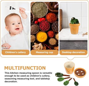 Zerodeko 1 Piece Cactus Measuring Spoon Coffee Measuring Sugar Scoop Cactus Figurine Measuring Teaspoon Measuring Spoon Salt Spoon Measurement Sugar Spoon Flour Measuring Spoon Baking Tl Spice Milk Powder Ceramic