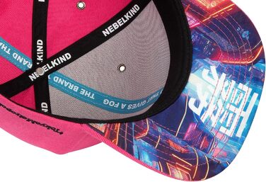 Кепка Snapback Nebelkind Cyberpunk: стильна кепка unisex для чоловіків та жінок, прямий козирок, рожевий колір, регульований розмір (OneSize)
