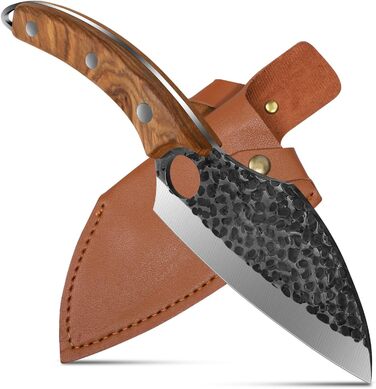 Кухонний ніж шеф-кухаря Plys 20см: професійний ніж з вуглецевої сталі з ергономічною ручкою