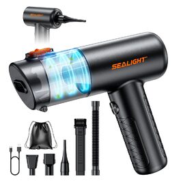 Акумуляторний пилосос SEALIGHT Handstaubsauger 32000 Pa безщітковий, міні-пилосос 4-в-1 з контейнером для пилу та чохлом для зберігання