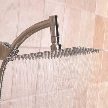 POHOVE Shower Head with Hose, Spray Patterns Shower Sprayer with Hose 1.5m, 360 Degree Adjustable Large Shower Head Handheld Shower, Rain Shower Head, Universal Shower Sprayer for Bathing and Spa (Size: 8inch)