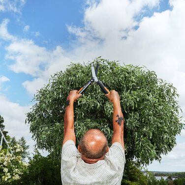 Садові ножиці Fiskars PowerGear X HSX92, антипригарне покриття, сталеві леза, 63 см, чорні/помаранчеві