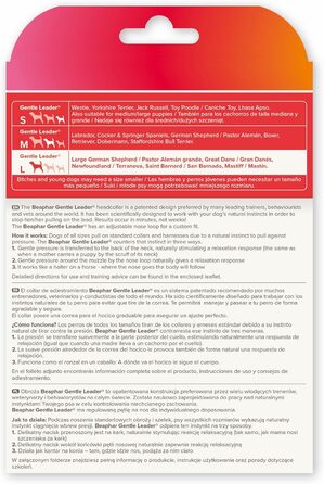 Напівшийовик Gentle Leader Beaphar для великих собак: зупиняє тягу, тренувальний помічник, чорний