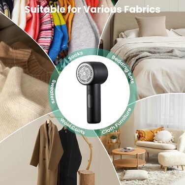 Електричний видалення ворсу Kssvzz: бездротовий зрізувач ворсу для одягу, 3 швидкості, LED-дисплей, USB-зарядка, 2 змінні леза