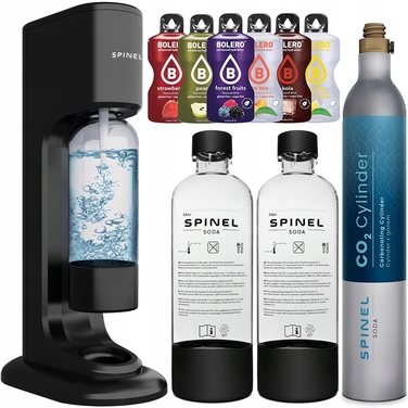 Сифонізатор для води Spinel Soda BubbleON, чорний + 2 пляшки