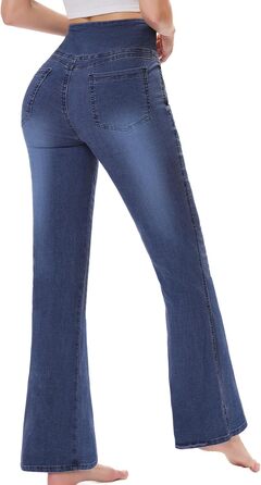 Джинси жіночі Chase Hot Bootcut, висока талія, еластичні джеггінси з кишенями, темно-сині (XXL, внутрішній шов 29)