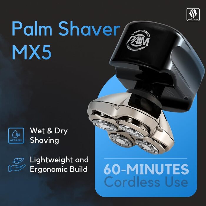 Skull Shaver Palm MX5: Електричний гоління голови та обличчя, гладке гоління