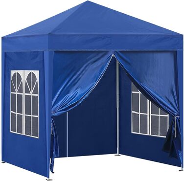 CLIPOP Pop Up Pavilion 3 x 3 m, Outdoor Folding Pavilion with 4 Side Walls and Carry Bag, UV Protection Garden Pavilion for Wedding, Outdoors, Camping, Beach