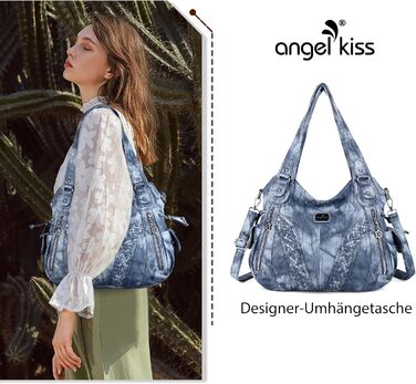 Сумка жіноча AngelKiss через плече, водонепроникна PU шкіра, блакитна - багатофункціональна сумка-месенджер