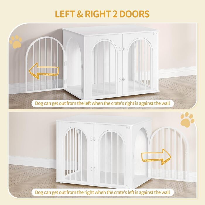 Сучасна переносна собача будка-стіл Hzuaneri DFC85101B, 80x56x61 см, 3 двері, для дому