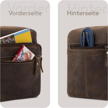 Чоловіча сумка через плече JOREY з натуральної шкіри - ідеальна для бізнесу, роботи та подорожей