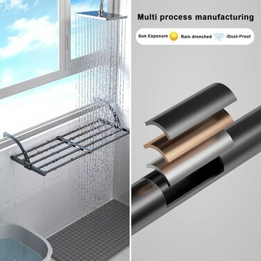 Сушарка для білизни ANEWSIR на балкон та в квартиру: розтяжна, складна, компактна, для рушників та шкарпеток (38-55 см)