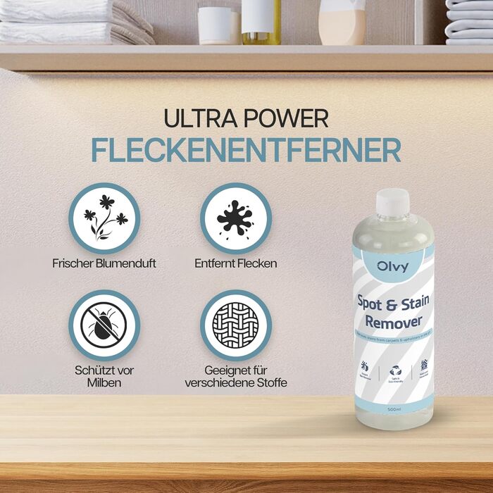 Olvy Teppichreiniger PRO: Професійний мийник килимів та м'яких меблів з парою (100°C) – 1650W. Включає засіб для чищення. Підходить для килимів, диванів, матраців.