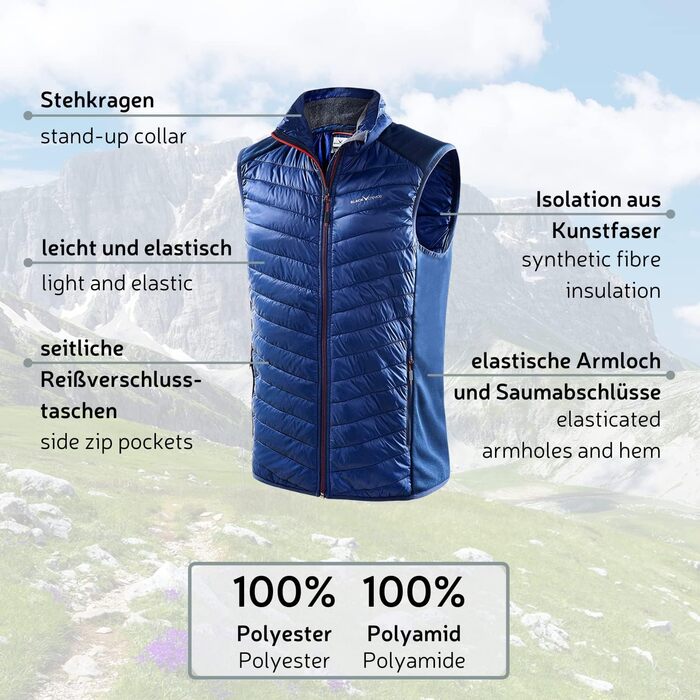 Чоловіча гібридна жилетка Black Crevice: тепла, дихаюча, з коміром, XL, блакитна