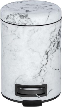 Сміттєвий відер з педаллю WENKO Onyx 3 л, сталеве, дизайн під мармур, 17 x 25 x 22,5 см