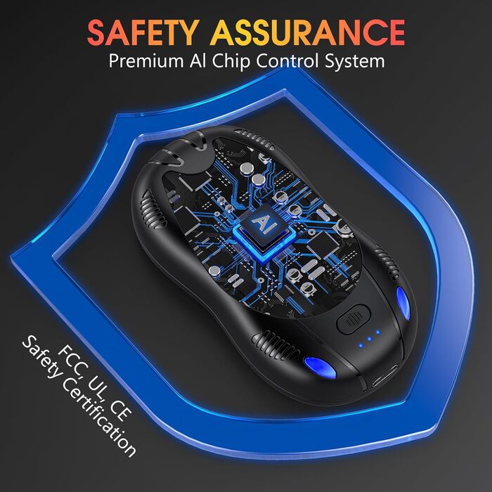 Електричний грілка для рук з акумулятором 10000mAh, 2 шт., з двостороннім нагрівом, USB, 3 режими, для кемпінгу та відпочинку на природі