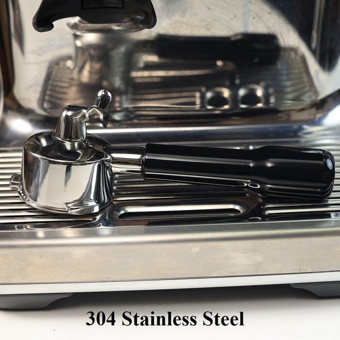 54mm Dual Outlet Portafilter for Sage/Breville Barista BES 870/878/880 Filter Basket with ABS Wood and Stainless Steel Portafilter Filter Holder Black