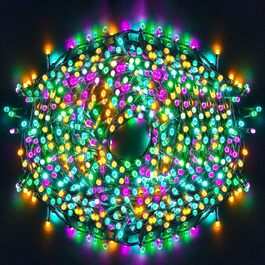 Кольорова гірлянда для декорування на 100 метрів, 1000 LED, вологостійка IP44, 8 режимів, для дому, саду, вечірки, ялинки, балкону, тераси