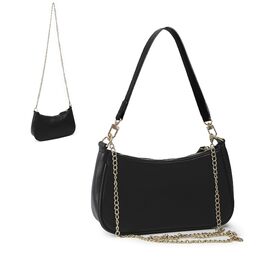 Жіноча сумка Kleine Handtasche: чорна сумка через плече з PU-шкіри, знімний ланцюжок, 26x7x15 см