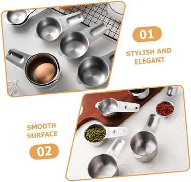 Cabilock 1 Set Measuring Cups Measuring Spoons Set Label Dispenser Teaspoons Instant Kettle Stainless Steel Measuring Cups Adjustable Measuring Spoon Drink Cookie Jar Baking Moulds Stainless Steel