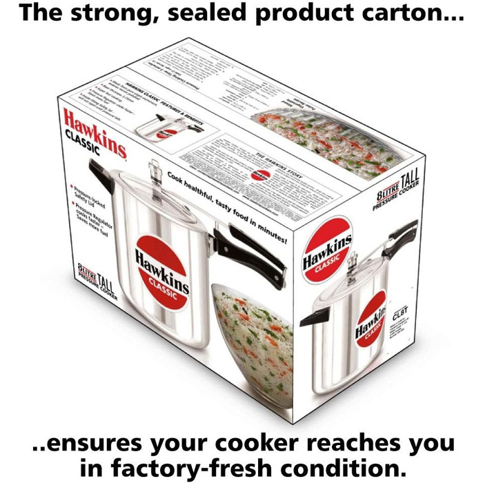 Швидковарка Hawkins Classic CL40 з алюмінію, 4 л, компактна, срібна