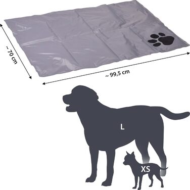 Kühlmatte für Hunde von dobar® - selbstkühlende Liegematte für Hunde und Katzen - 99,5 x 70 cm - Grau