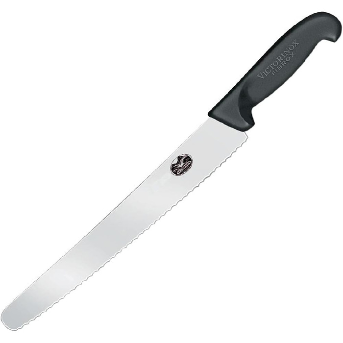 Ніж кондитерський Victorinox з хвилястою кромкою, нековзна ручка, нержавіюча сталь, чорний, можна мити в посудомийці