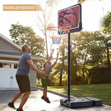 Yaheetech Adjustable Height Basketball Stand - Mobile Basketball System for Indoor/Outdoor Use - Water/Sand Fillable Hoop