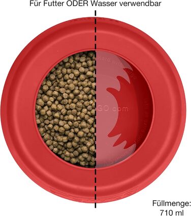 Kurgo Splash Free Wander: Миска для води для собак, 0.7 л, червона, витокозахисна, портативна