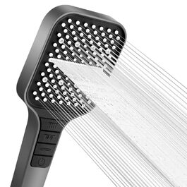 Насадка для душу VEHHE з економним споживанням води, 7 режимів, дощова лійка з кнопкою зупинки, регулюванням однією рукою та силіконовою форсункою, що запобігає засміченню, велика душова лійка з підвищеним тиском (срібна) (7 режимів / сіра)