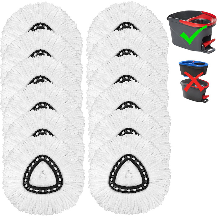 12-Pack Replacement Mops for O-Cedar Easy Wring Spin Mop, Microfiber Spin Mop Replacement Heads, Easy Mop Replacement for Cleaning